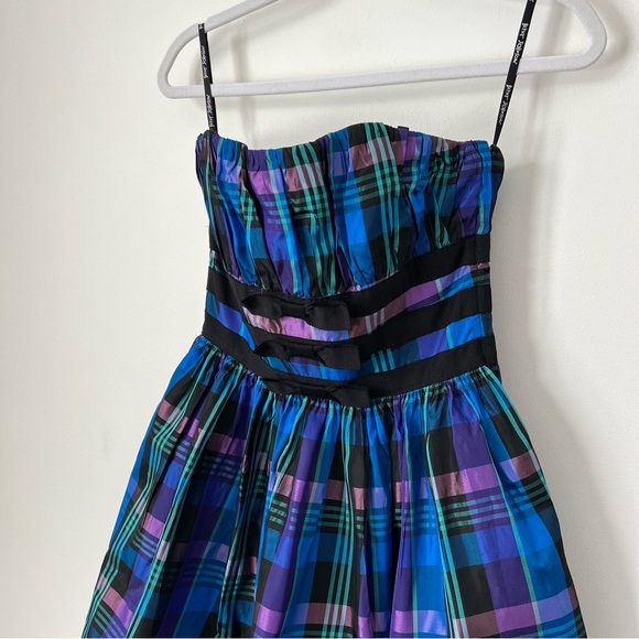 Vintage 2000s Betsey Johnson Evening Plaid Party Dress - Picture 4 of 16